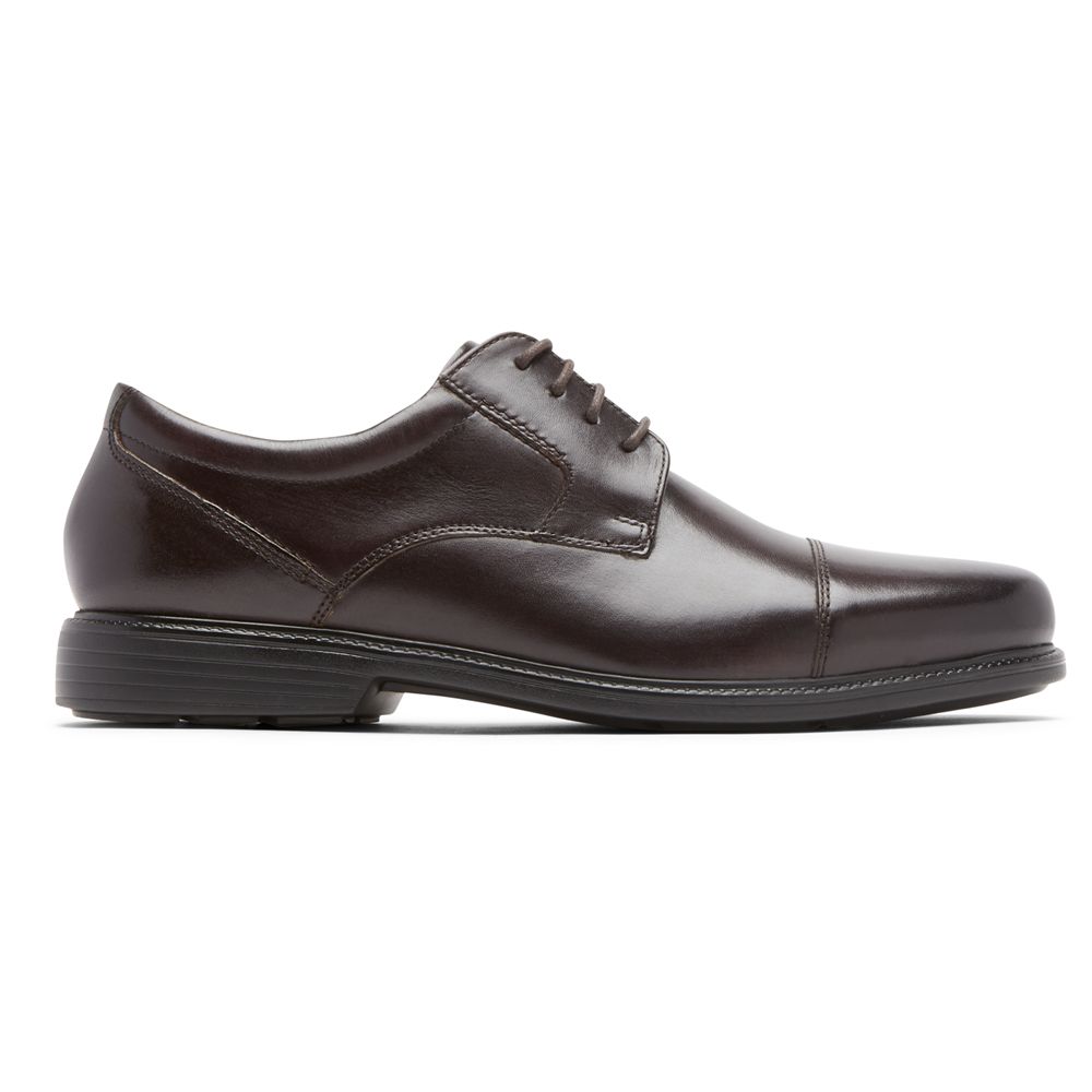 Rockport Men's Charles Road Cap Toe Oxfords - Burgundy - USA (2601POXUB)